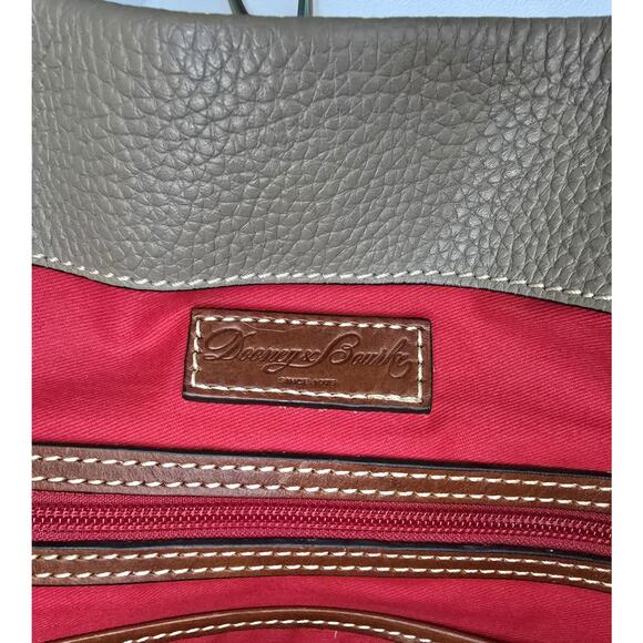 Dooney and Bourke Pebble Grain Logo Lock Tote Shoulder Purse Bag Taupe/Elephant - Picture 12 of 15